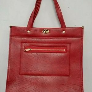 Vintage LADY'S PRIDE Red Tote Satchel Handbag